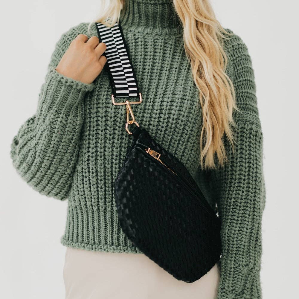 Westlyn Woven Bum Bag -  Checkered Coffee