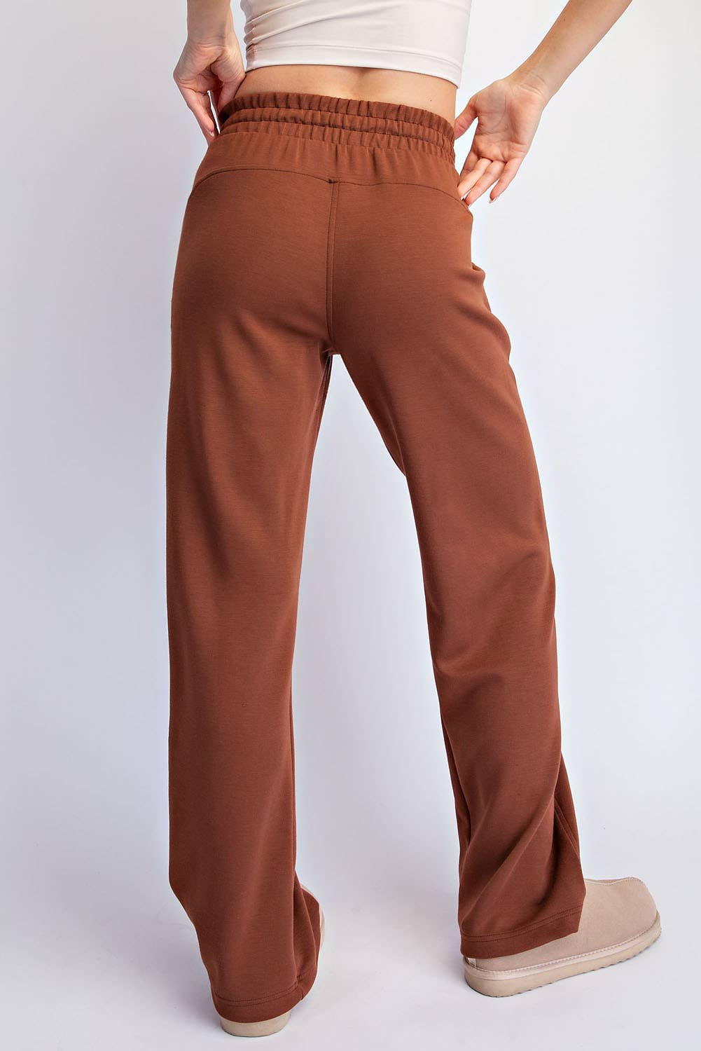 MODAL SCUBA STRAIGHT PANT - Chestnut