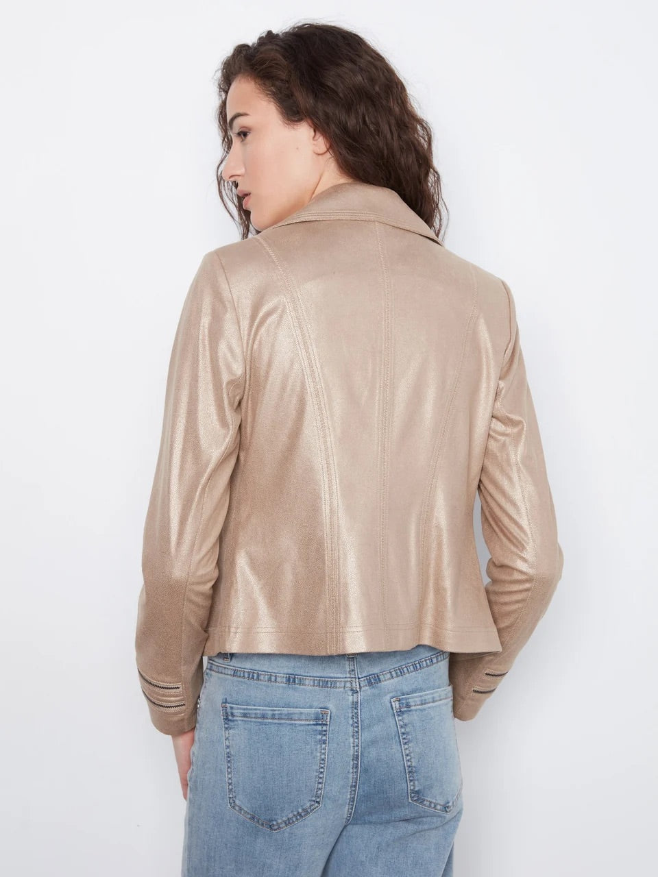 Charlie B Foil Vintage Laux Leather Jacket - Brass