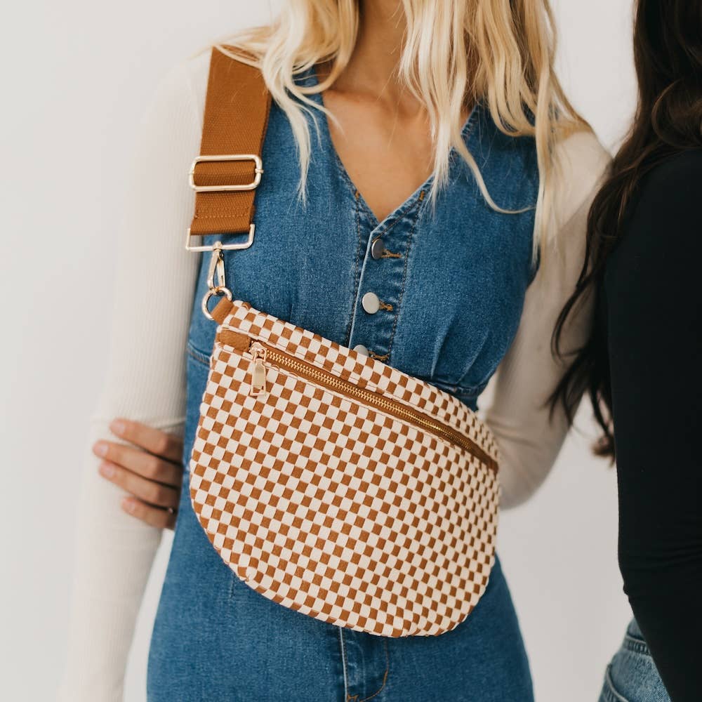 Westlyn Woven Bum | Checkered Gray/Navy