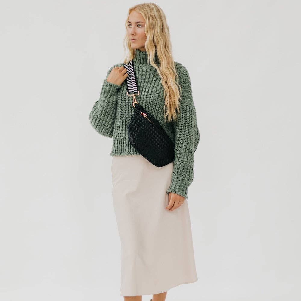 Westlyn Woven Bum Bag -  Checkered Coffee