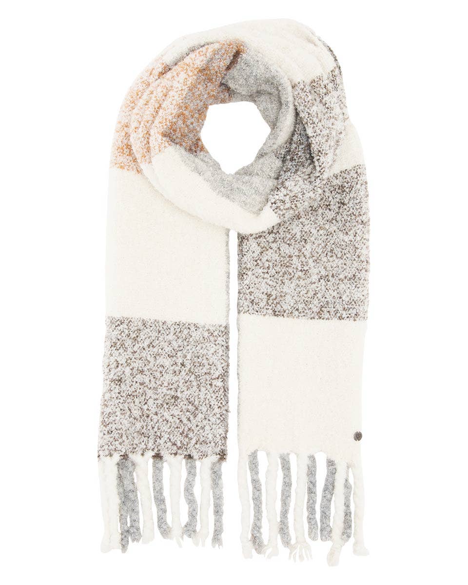 Boucle Colorblock Scarf: Safari green