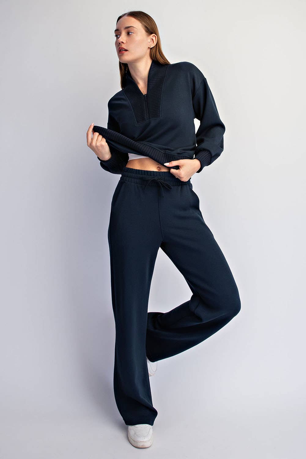 Rae Mode Modal Scuba Straight Pant - Smoky Navy