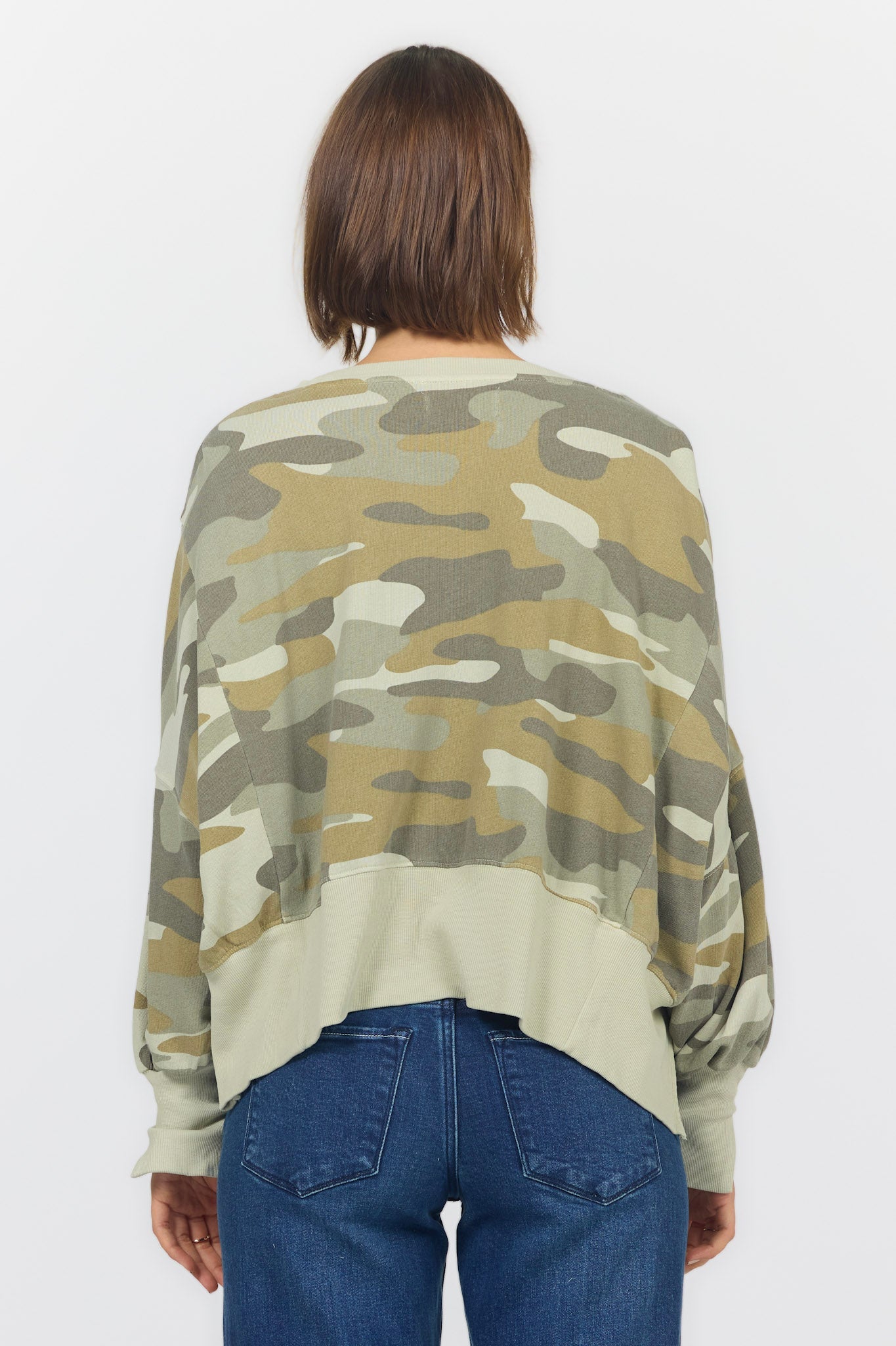 Dear John Trenton Shirt in Riviera Camo, oversized crew neck sweater
