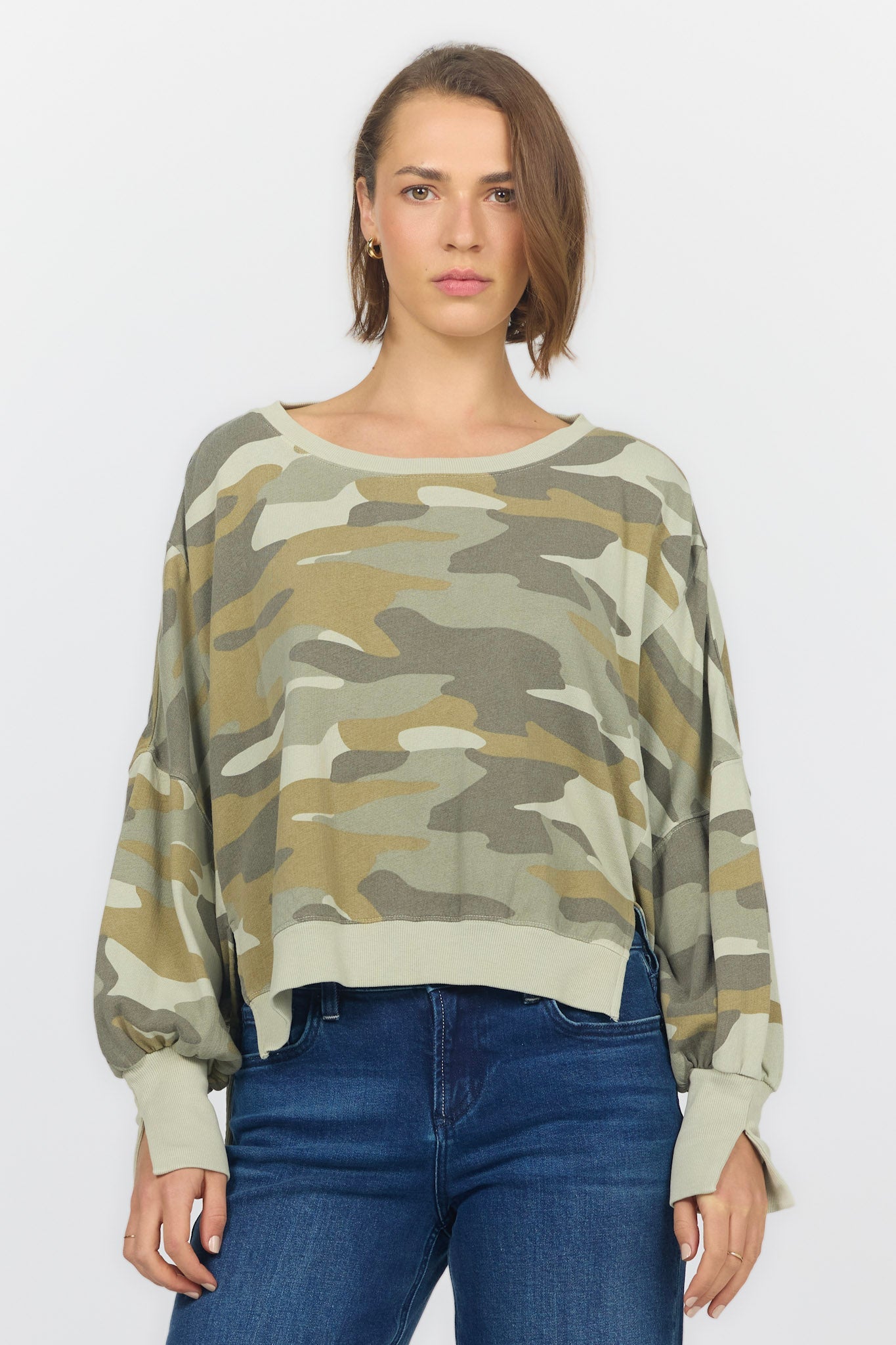 Side view of the Dear John Trenton Shirt in Riviera Camo