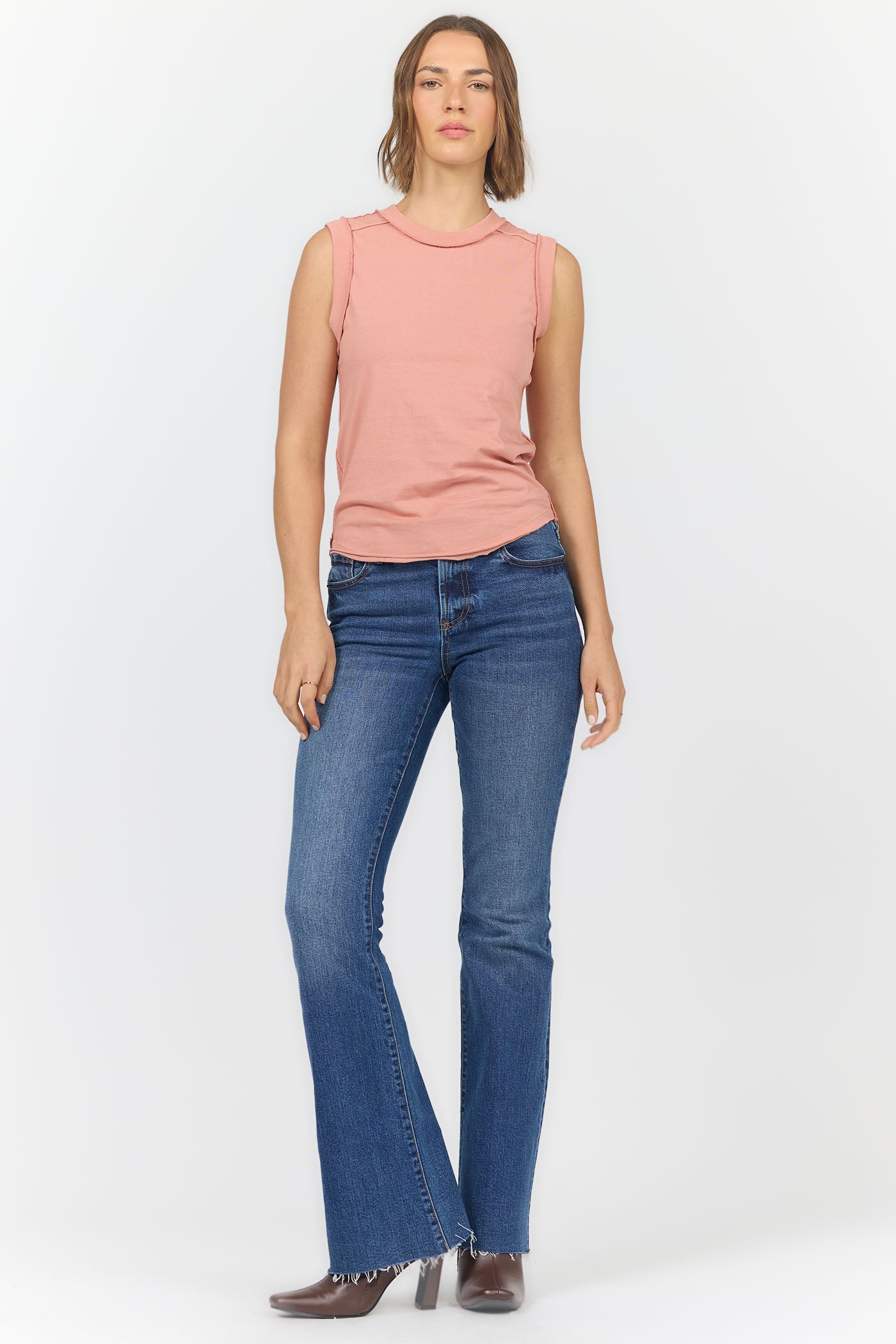 Full length view of the Dear John Zo Tank in Rose Dawn