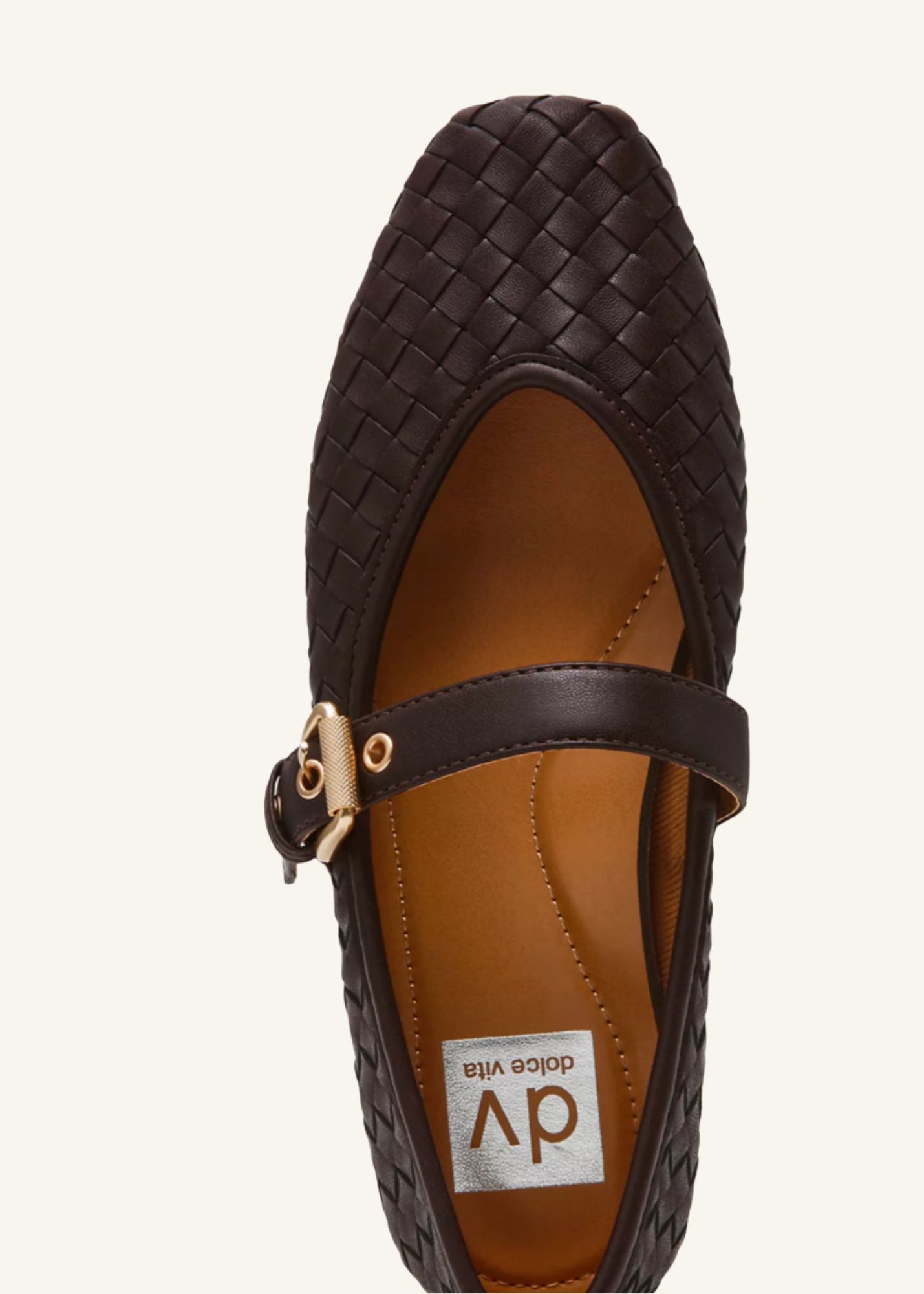 DV Mulaney Flat in Brown Woven, detail view