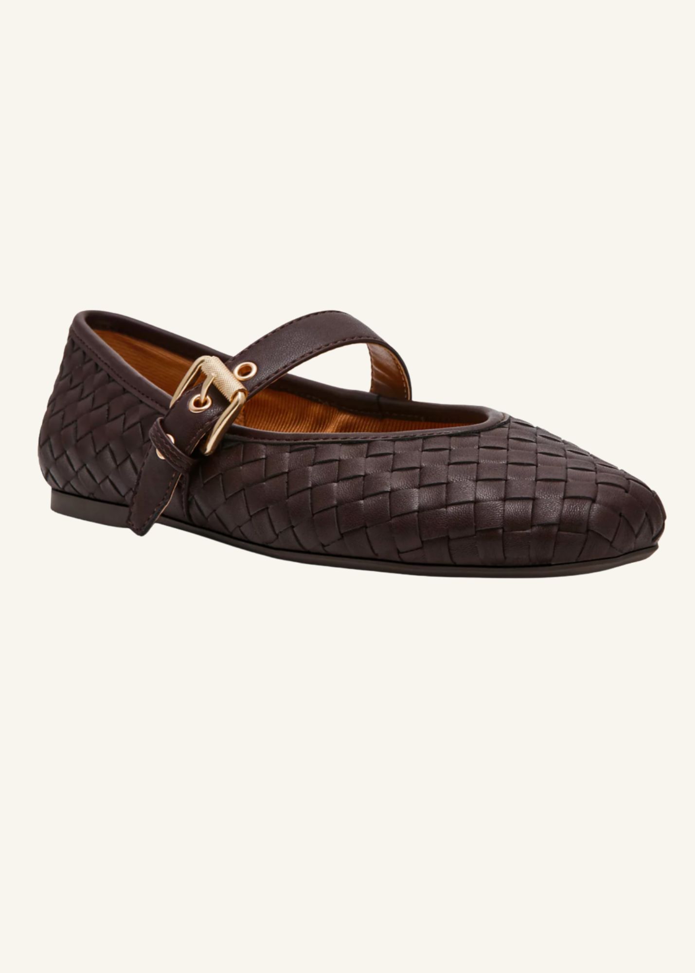 DV Mulaney Flat in Brown Woven, side view