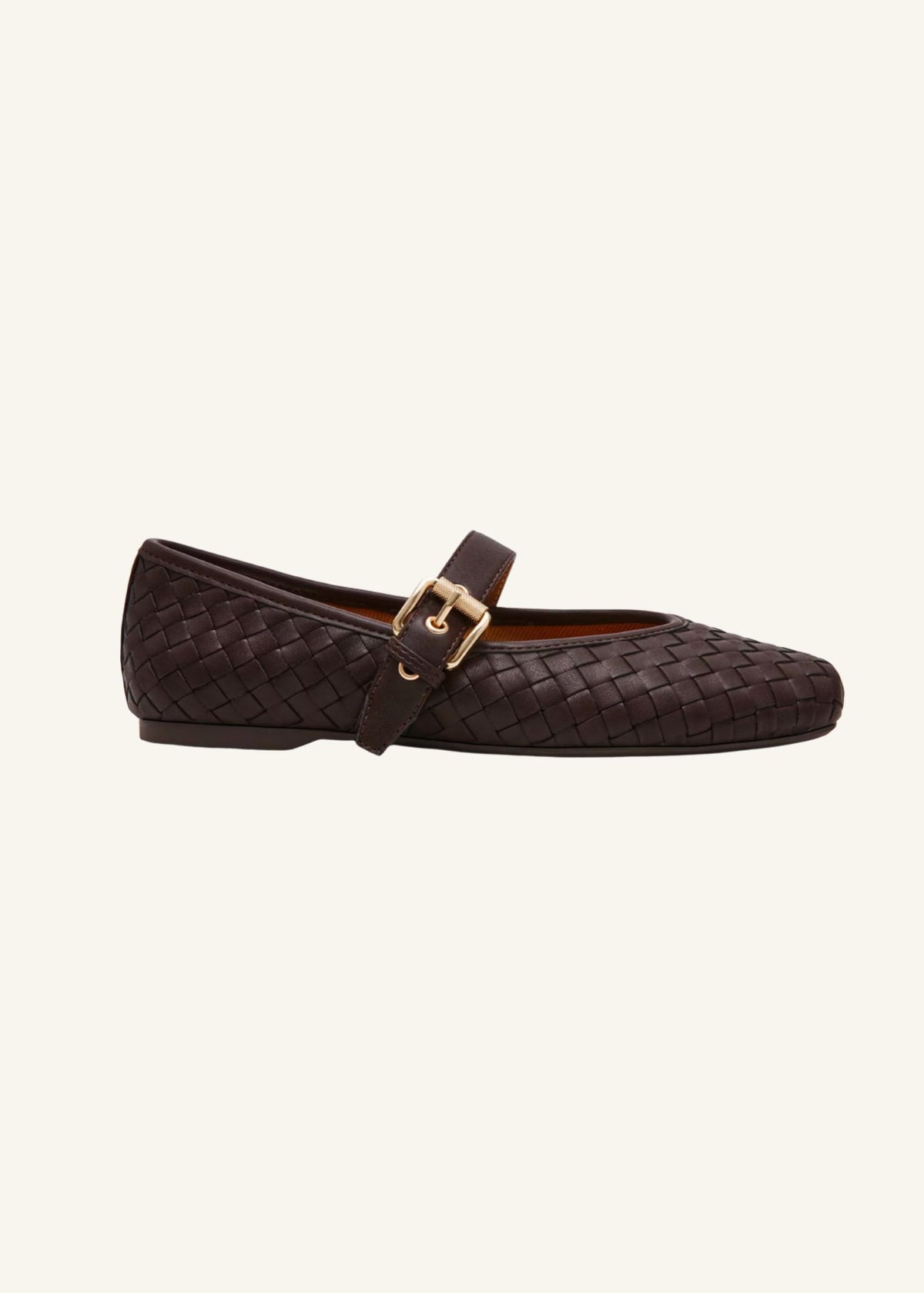 DV Mulaney Flat in Brown Woven, front view