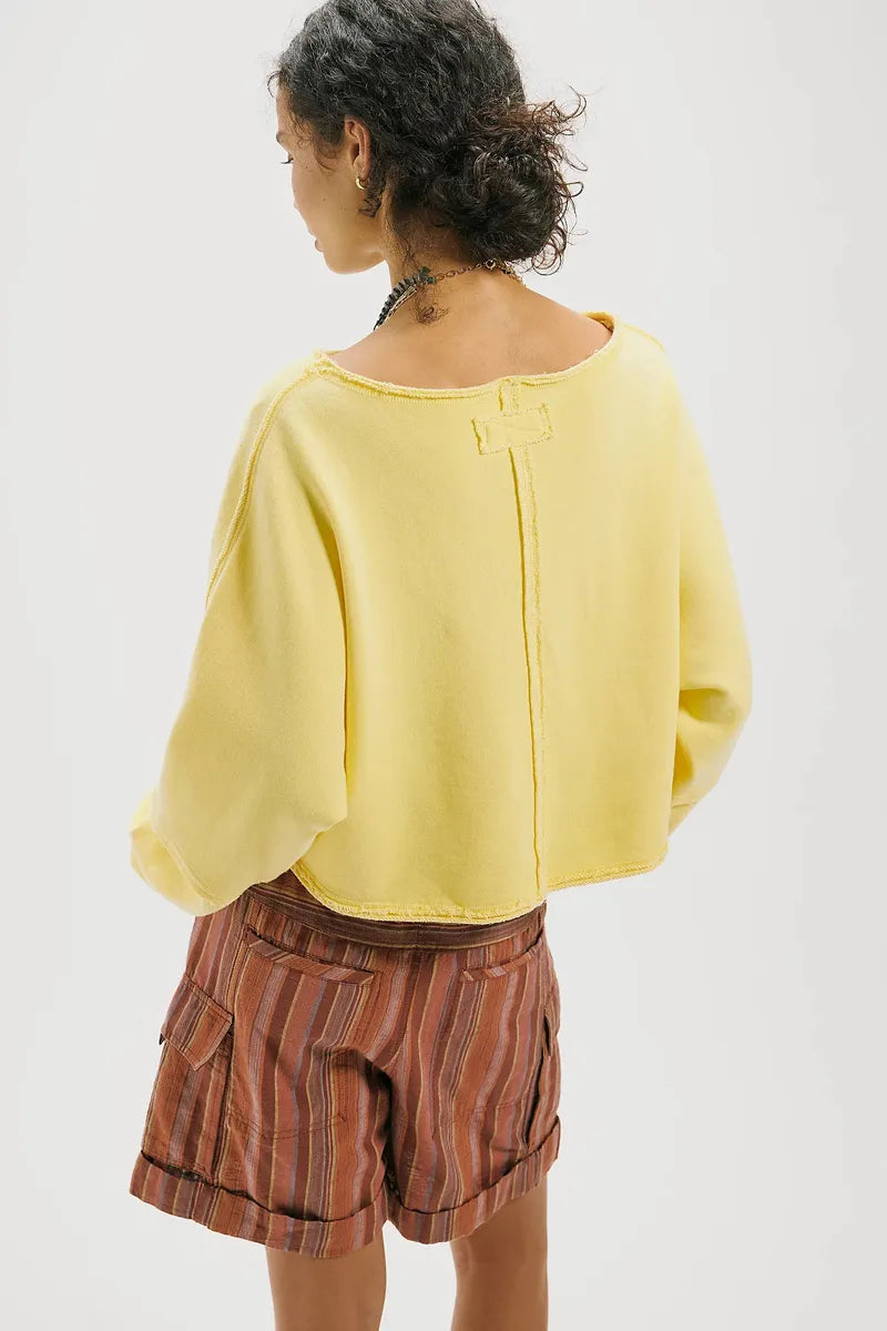 Free People To The East Pullover in Double Butter - side