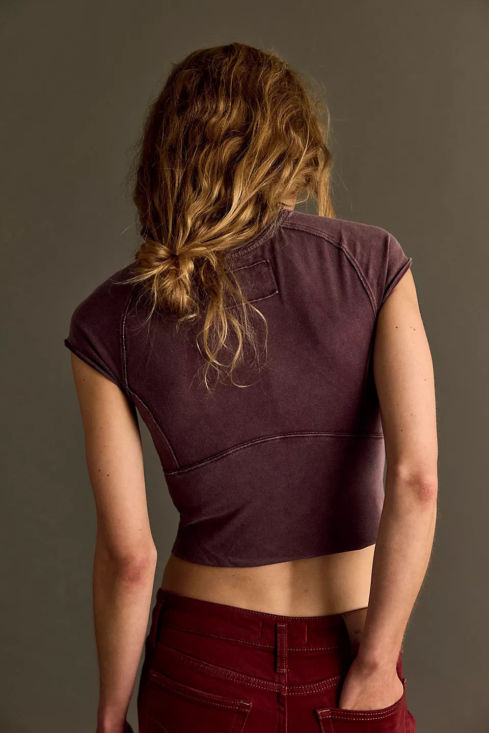 Free People Protagonist Tee in Vintage Grape - back view