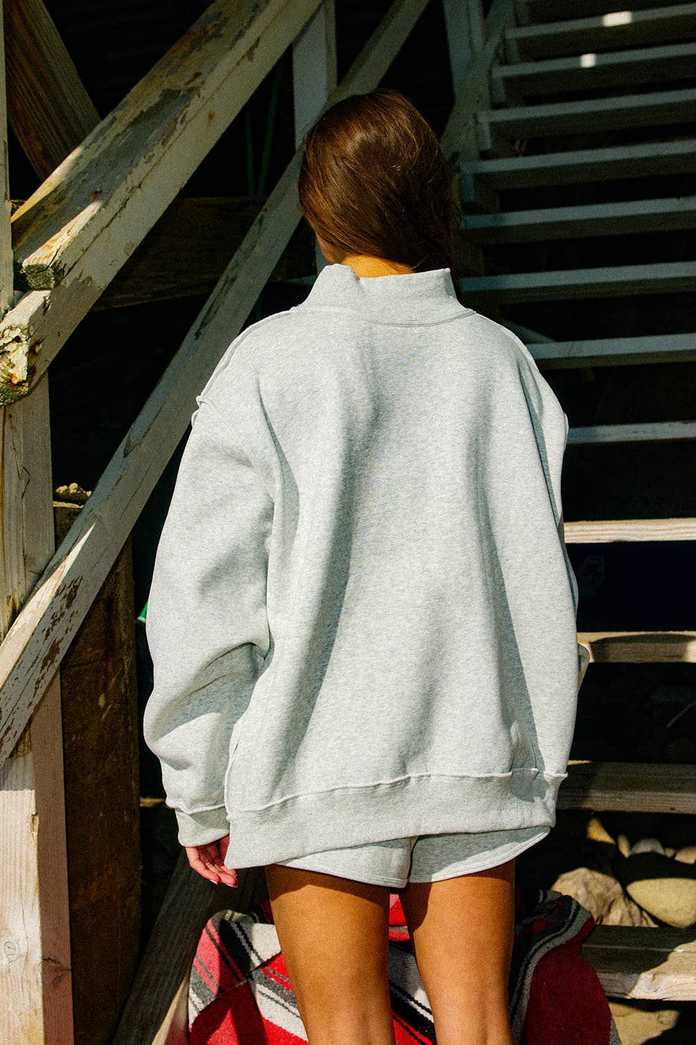 Bucketlist WWJD Mock Neck Sweatshirt - Heather Gray