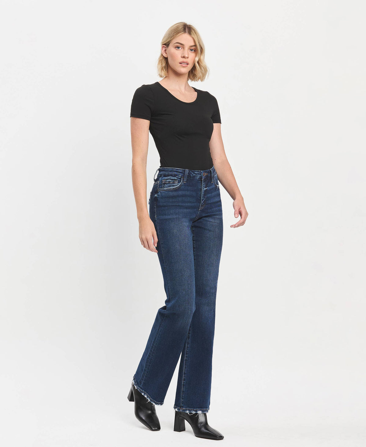 Vervet Bella Flare Jeans in Restructure dark wash