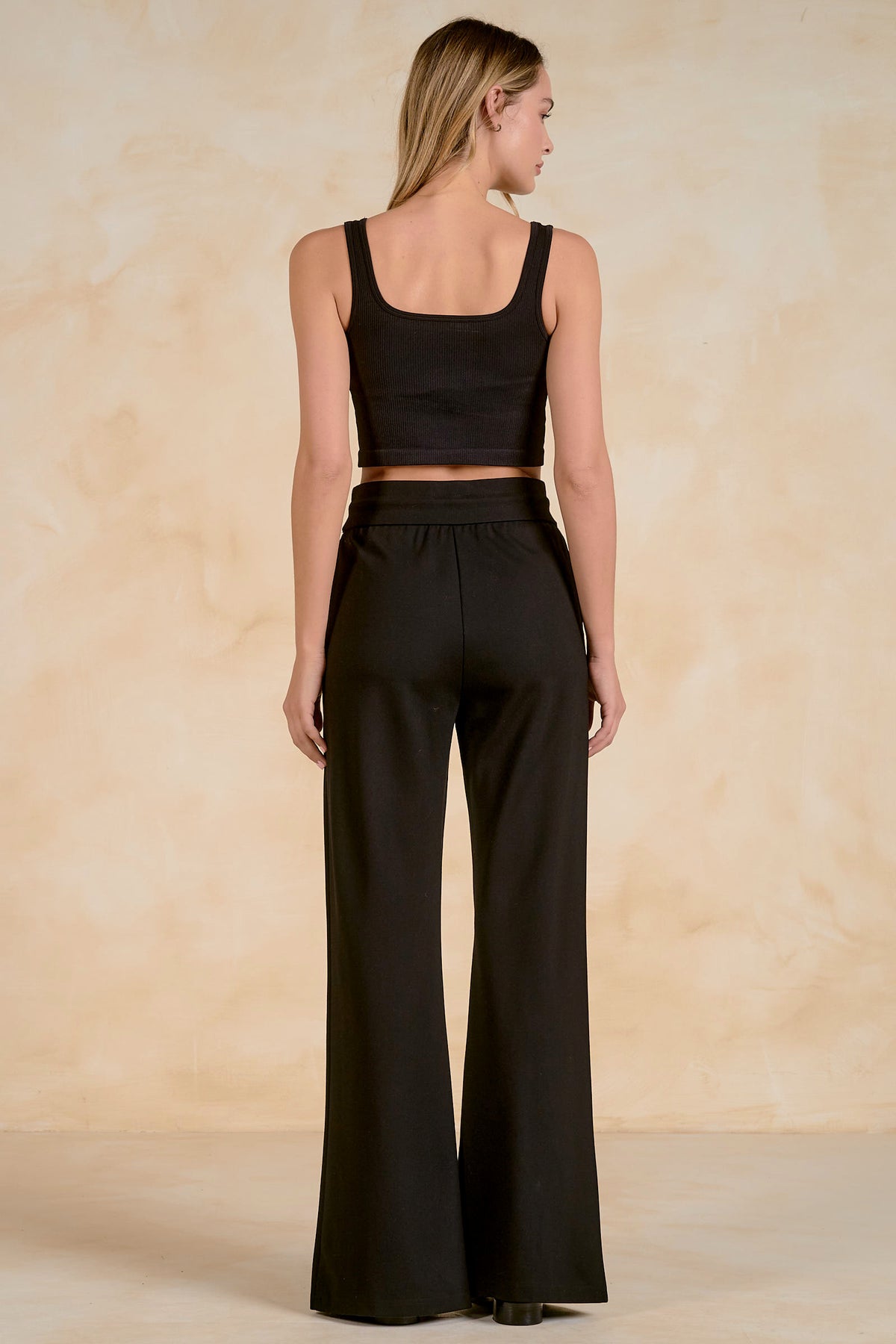 Elan Drawstring Open Bottom Pant - Black alternate view
