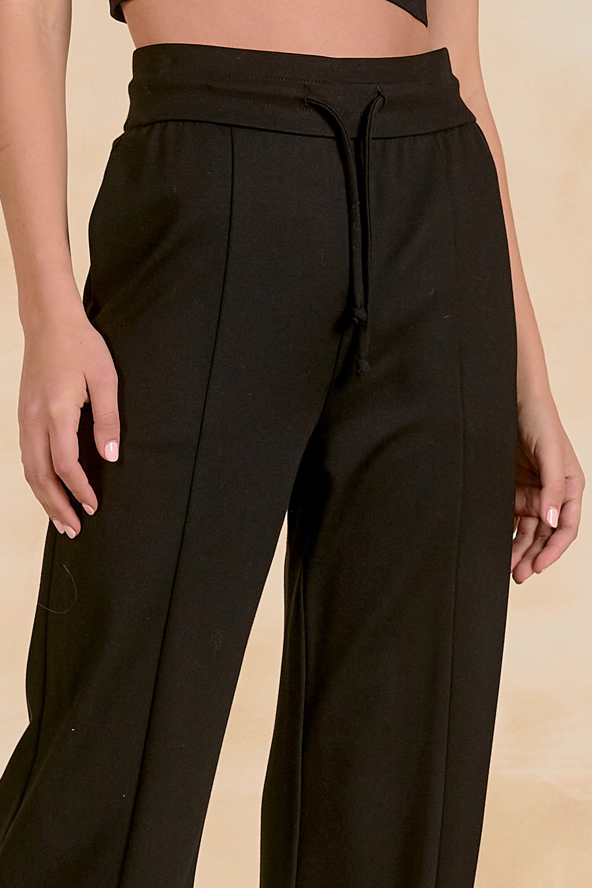 Elan Drawstring Open Bottom Pant - Black back view