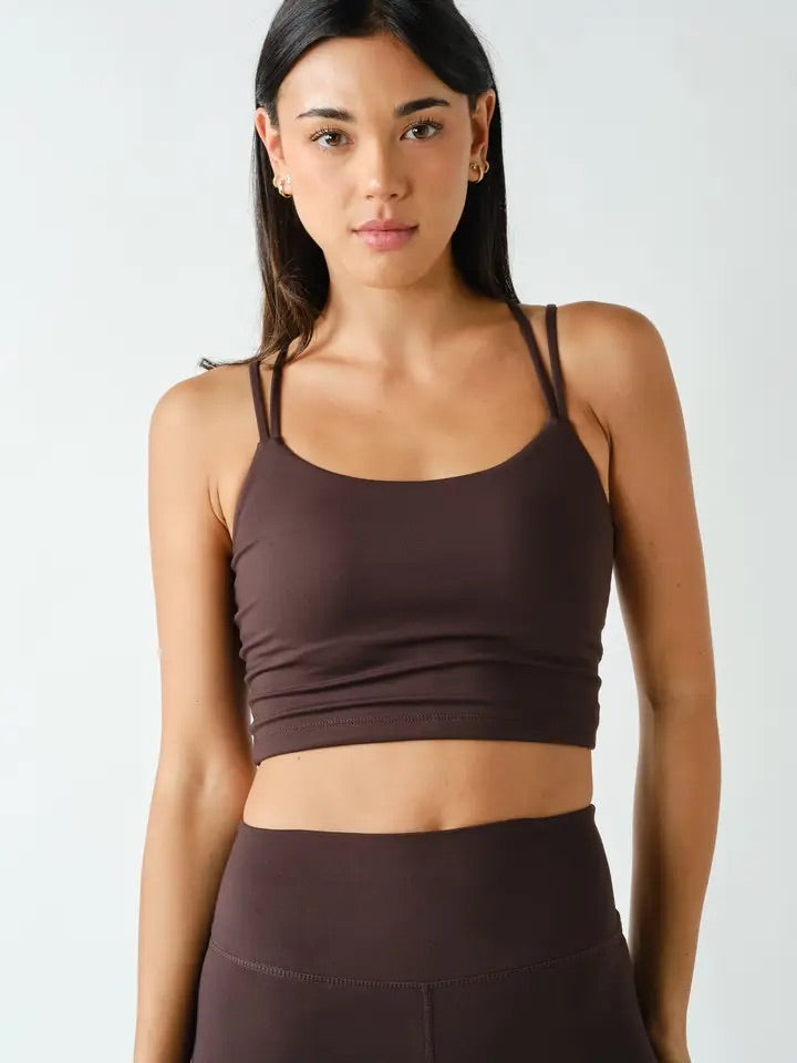 Venice Criss Cross Sports Bra - Truffle