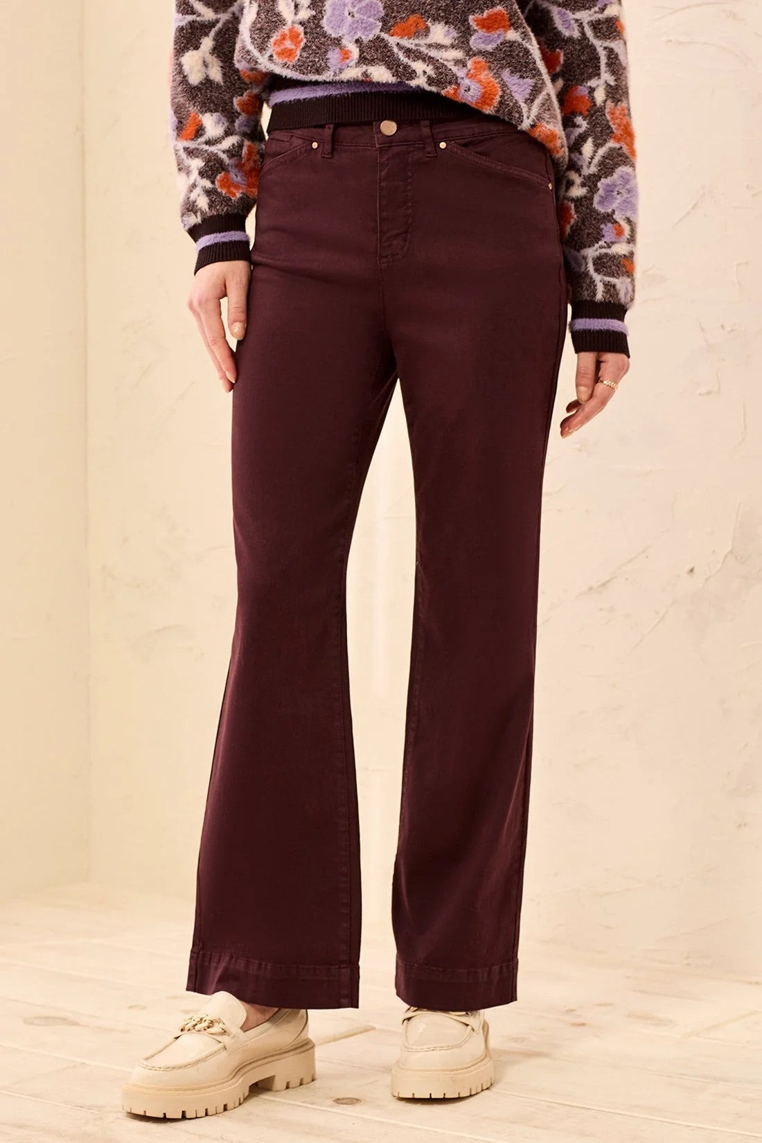 Tribal Fly Front 5 Pocket Pant -Fudge