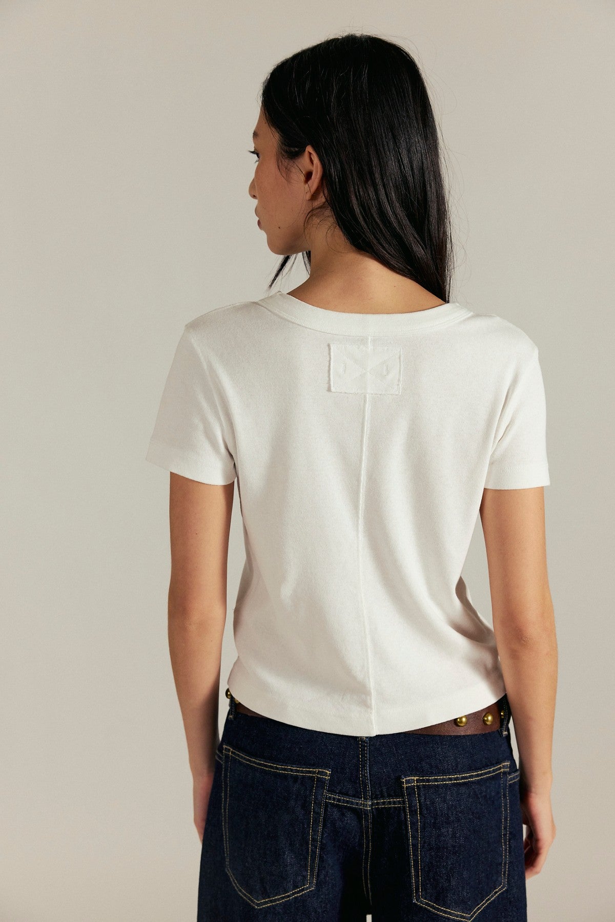 Free People Atlas Crew Tee in Ivory, view 2