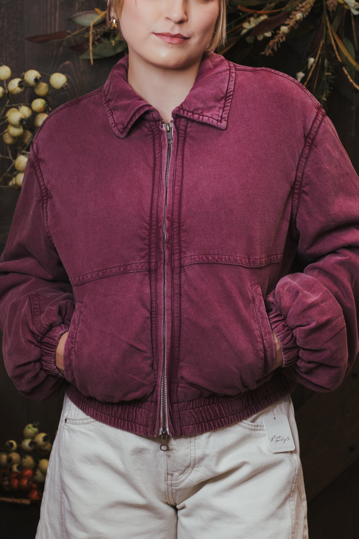 Free People Birdie Jacket in Rouge, view 5