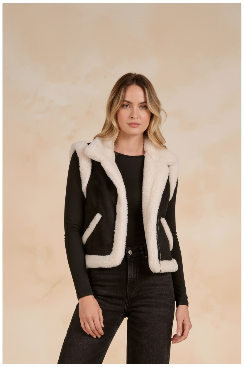 Elan Sleeveless Vest - Black