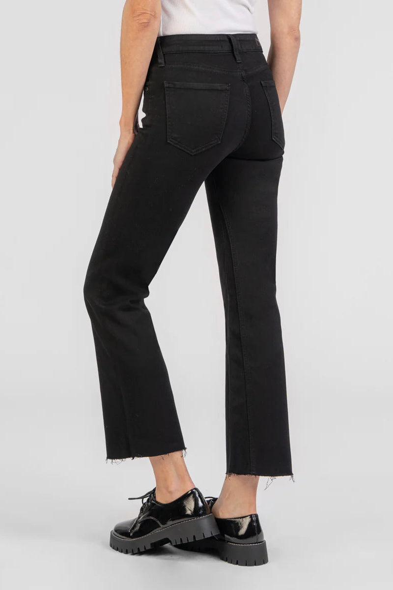 Back view of the Kut Kelsey High Rise Ankle Flare in Black