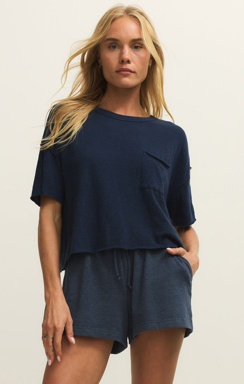 Z Supply Everyday Pocket Tee in Eclipse, front view