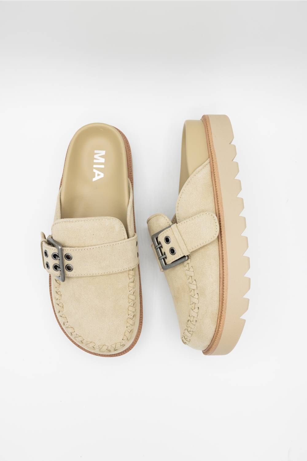 Back view of the MIA Zaina Lug Clog in Sand