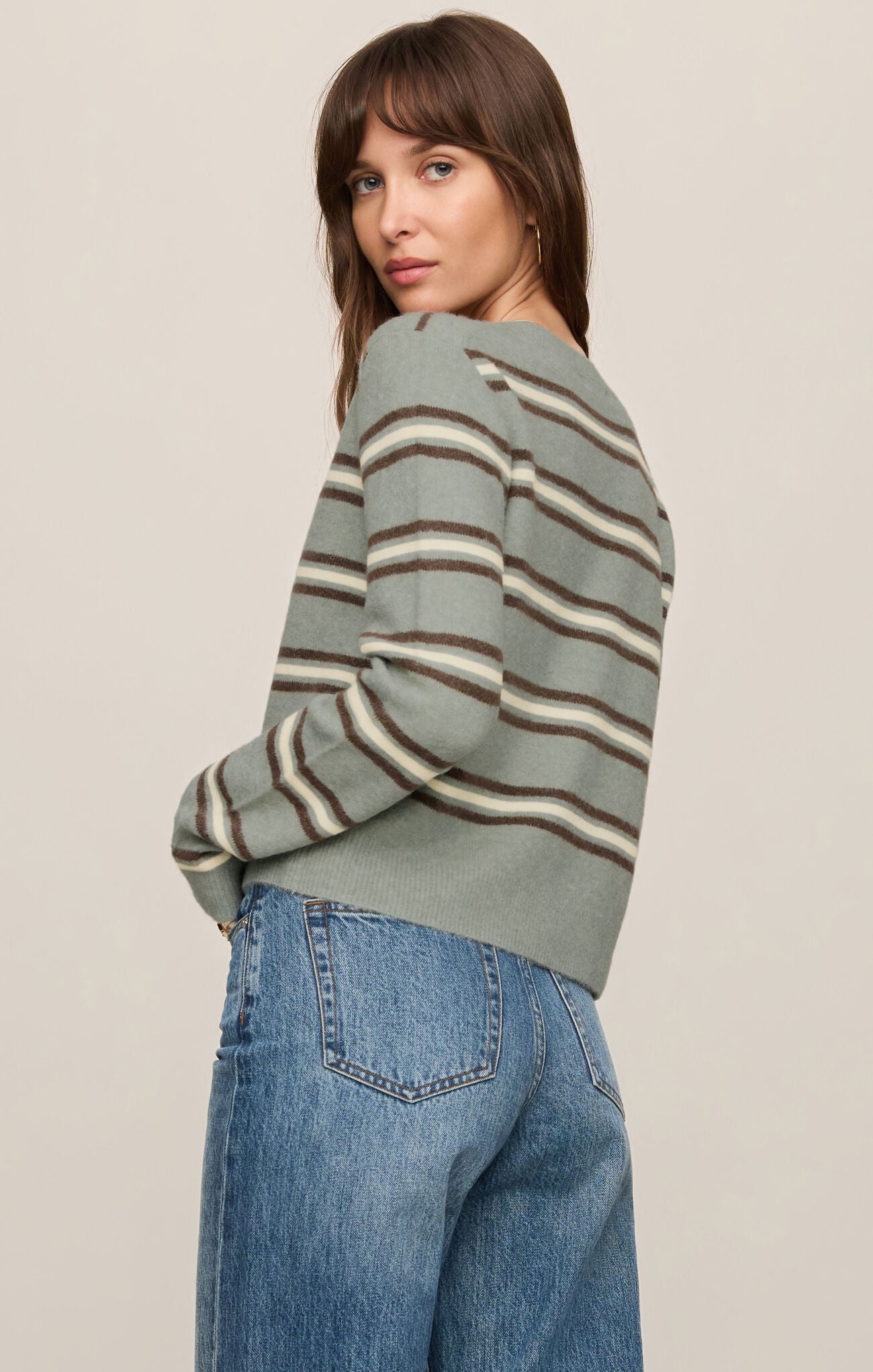 Z Supply Medina Stripe Cardigan - Aqua Cloud