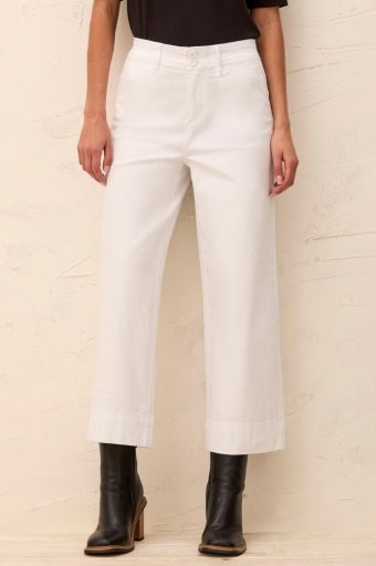 Tribal HR Palazzo Pant - White front view