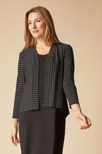 HABITAT Knit Stripe Open Front Jacket - Black