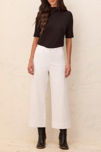 Tribal HR Palazzo Pant - White side view