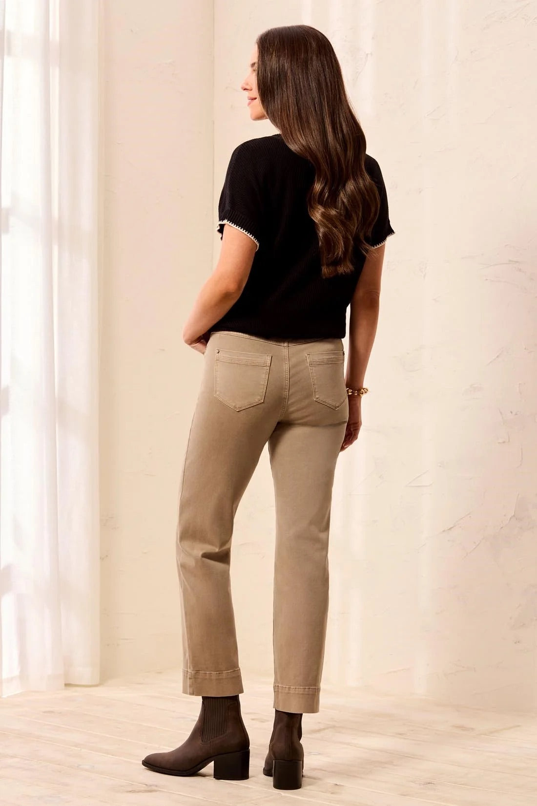 Tribal 5 Pocket Pull On Ankle Pant -Fossil