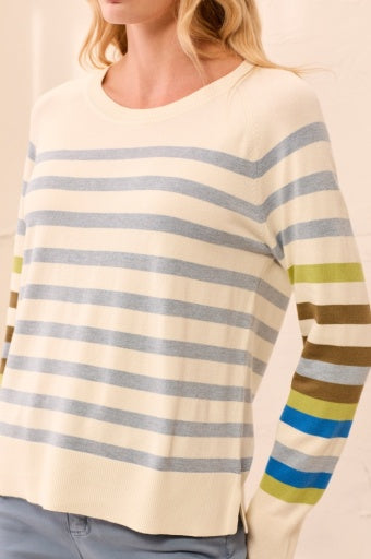 Close-up of the knit texture on the Tribal Crew Neck Sweater