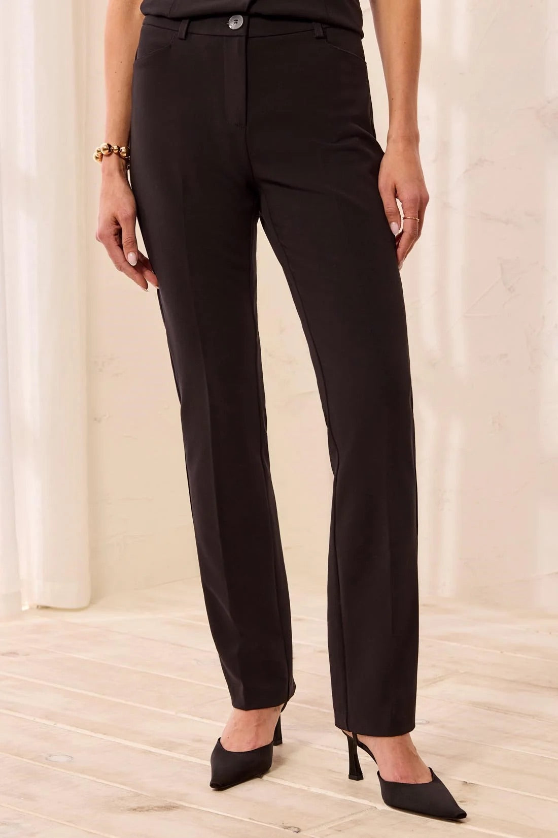 Tribal Fly Front Trouser with Pockets -Black