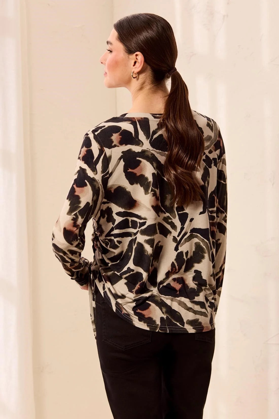 Tribal Top with Side Ruching - Dry Sand