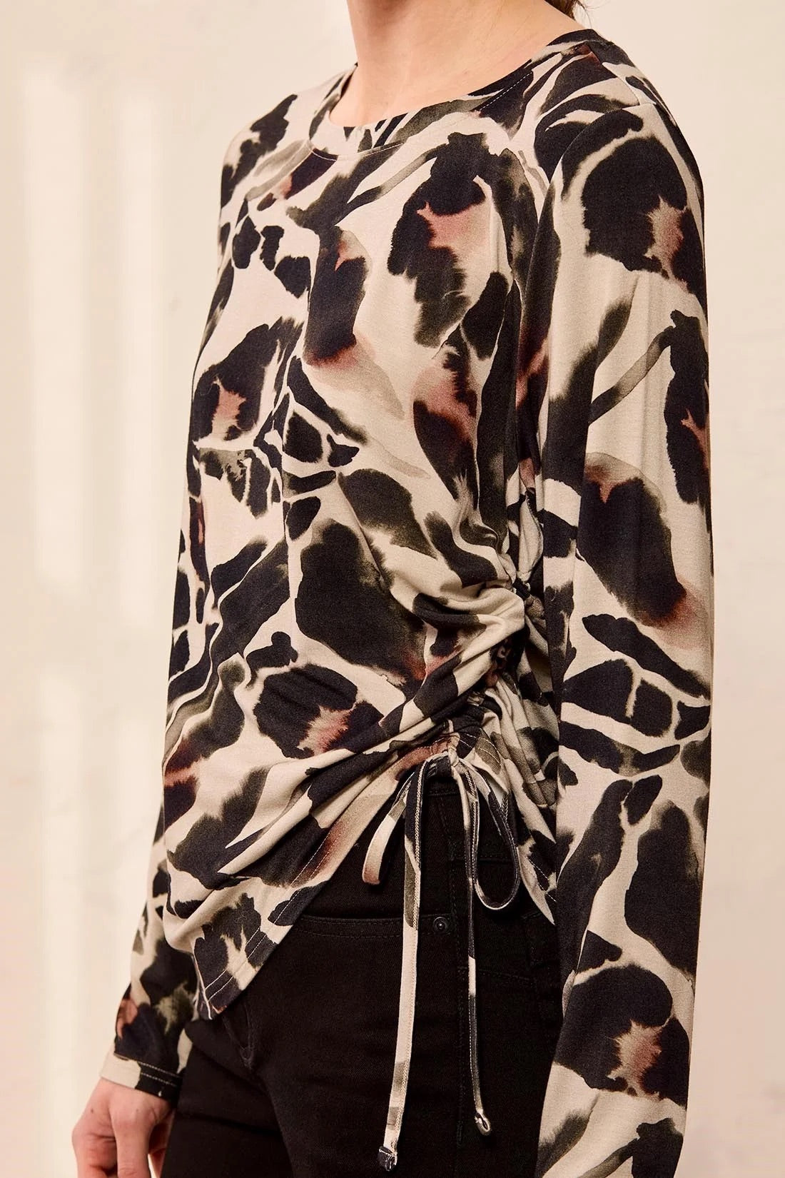 Tribal Top with Side Ruching - Dry Sand