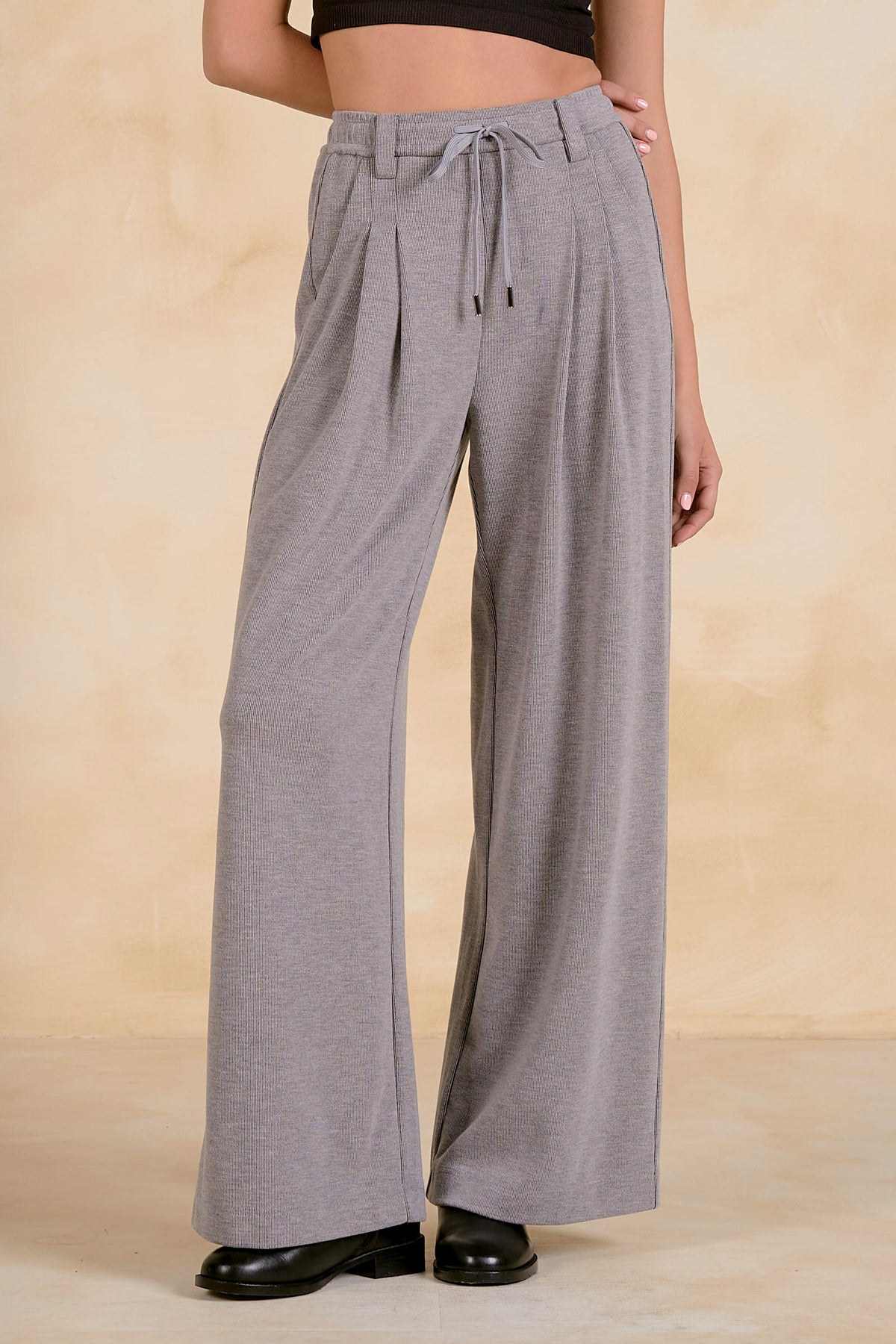 Elan Wide Leg Pants - Dark Grey