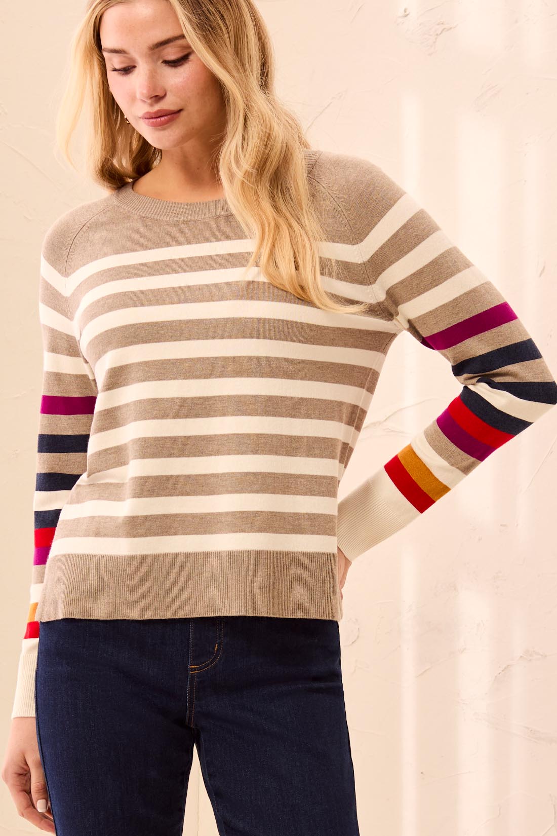Tribal Long Sleeve Crewneck Sweater - Fossil