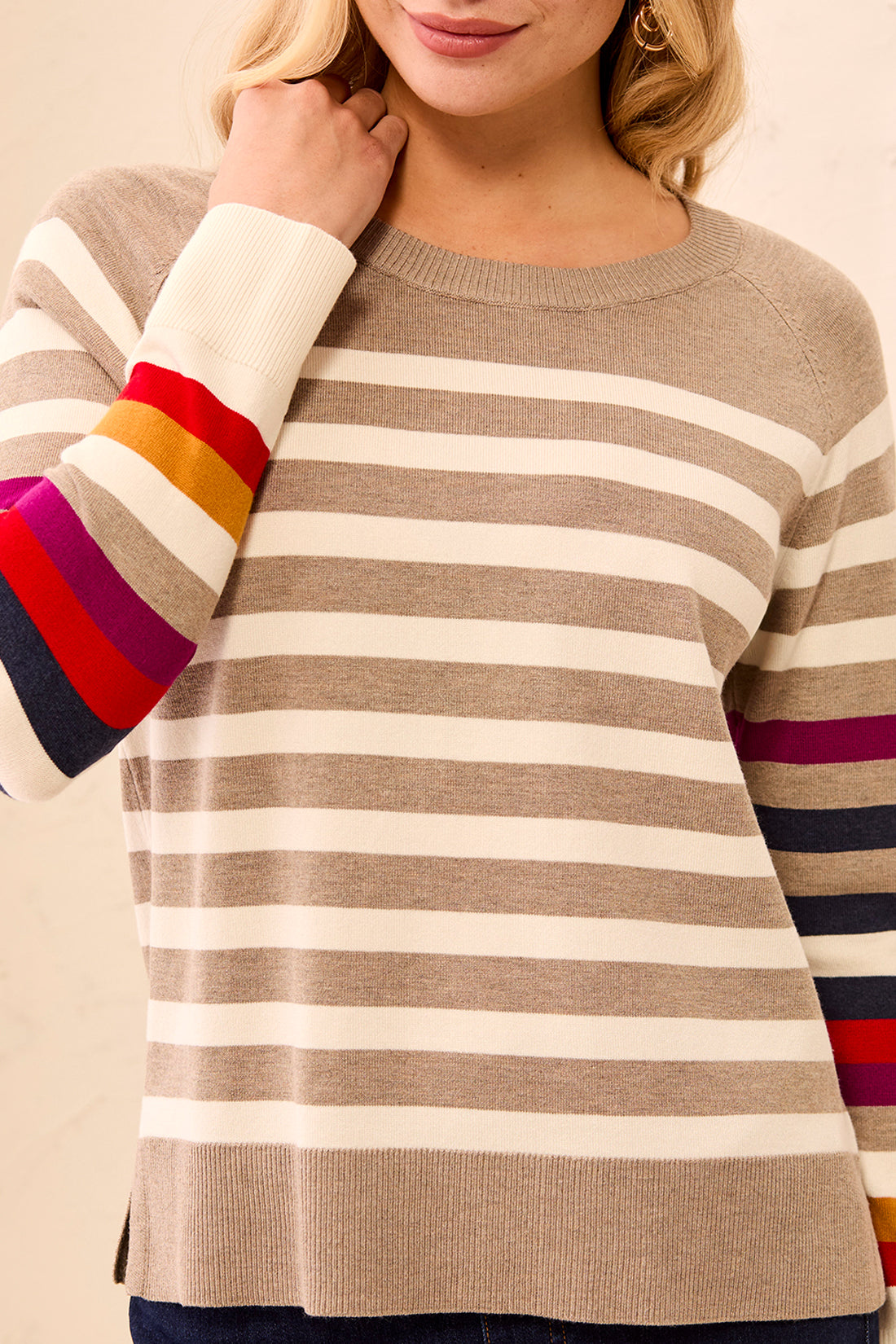 Tribal Long Sleeve Crewneck Sweater - Fossil