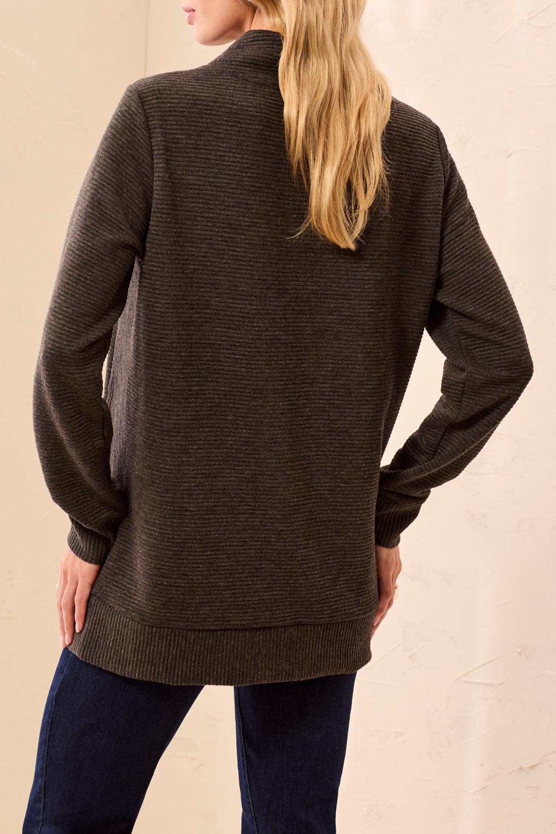 Tribal Long Sleeve Tunic -Charcoal