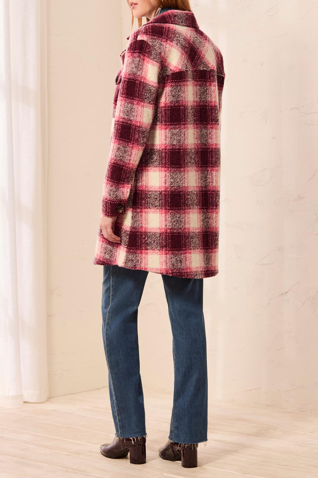 Tribal Notch Collar Jacket -Cherrylacquer