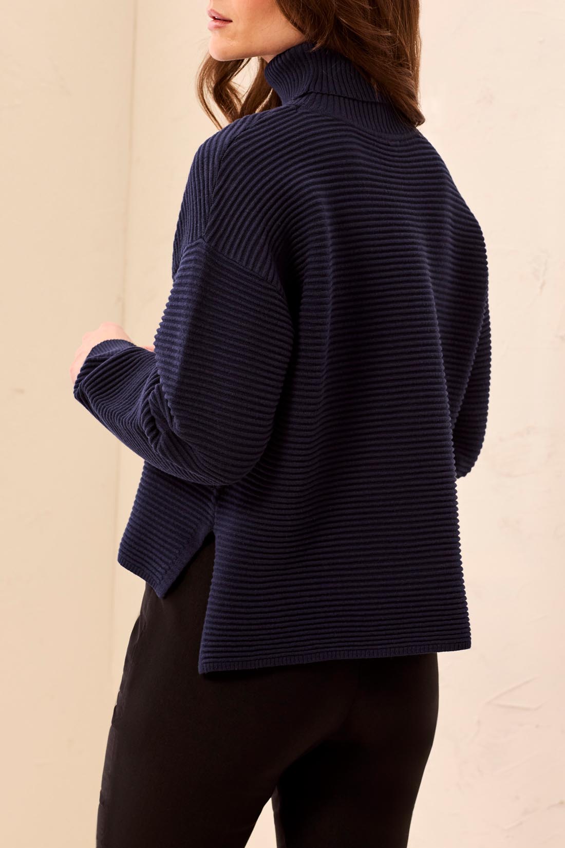 Tribal Turtleneck High Low Sweater -Nightfall