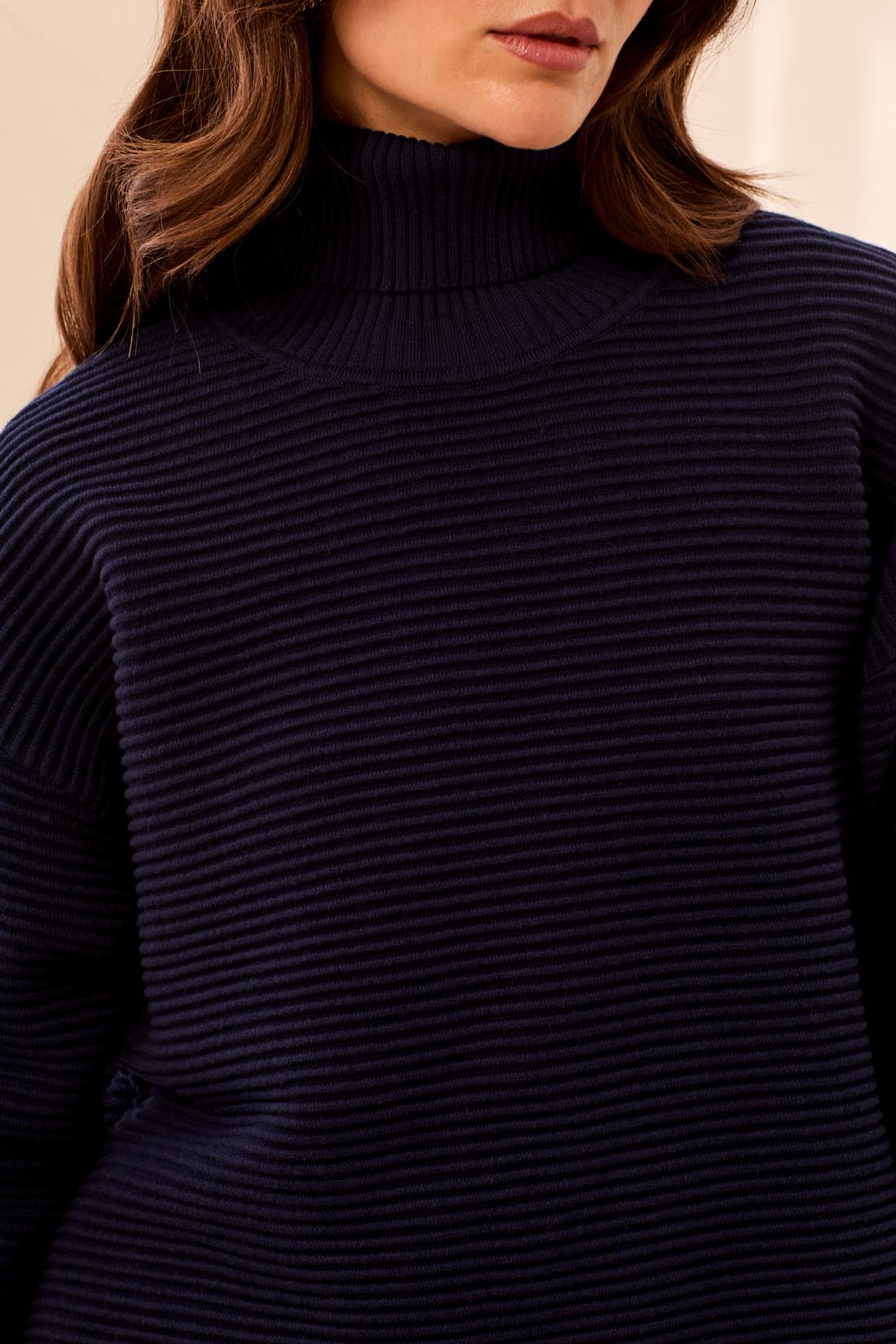 Tribal Turtleneck High Low Sweater -Nightfall
