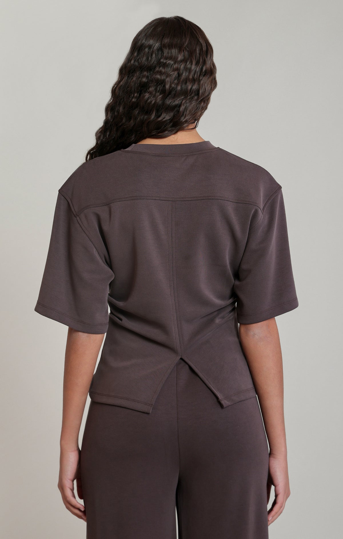 Dex Pleated Waist Top - Soft Brown