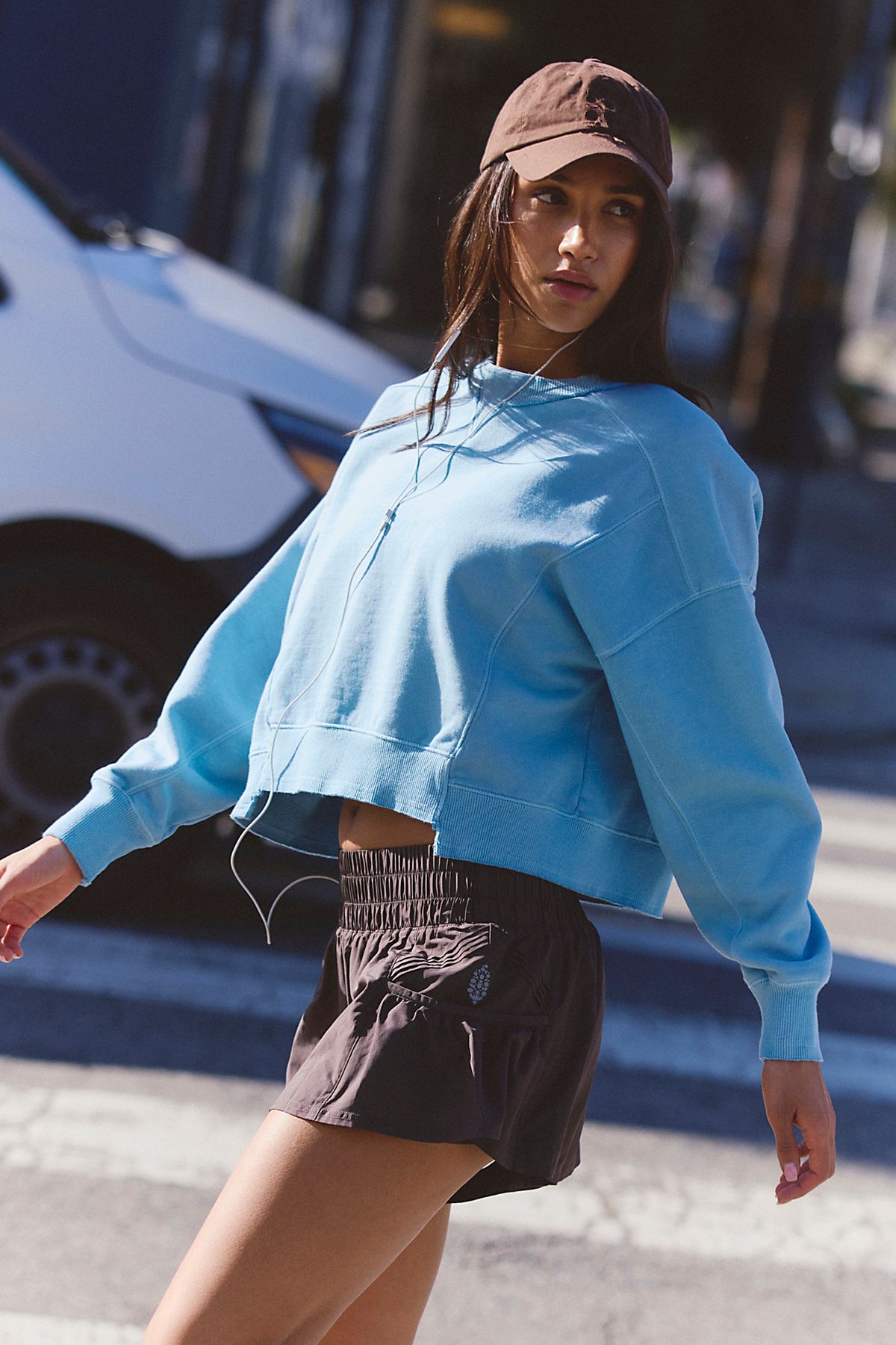 Free People Intercept Pullover in Pool Blue - detail view