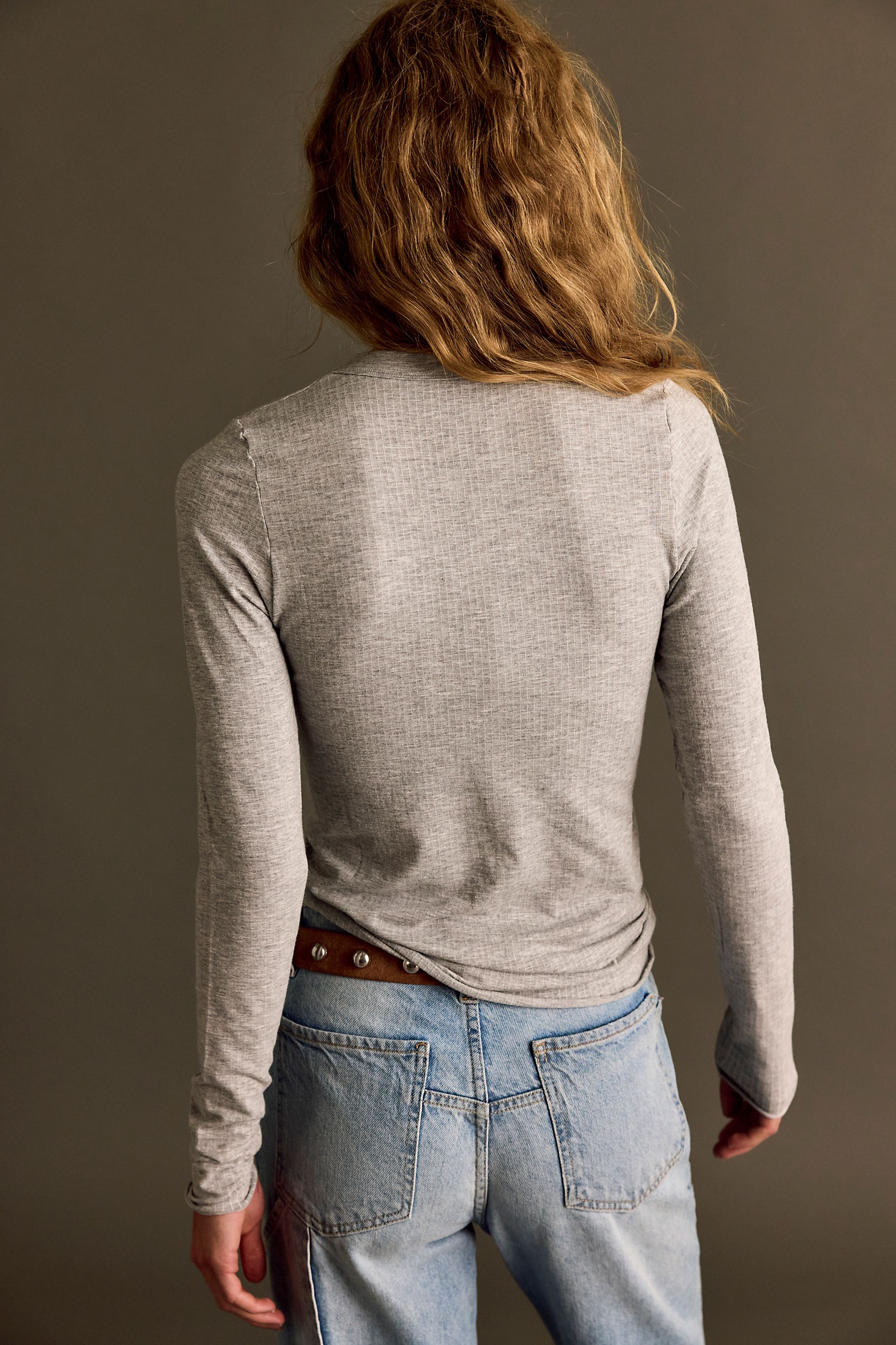 Free People So Soft Seamless Long Sleeve - Grey, alternate view e