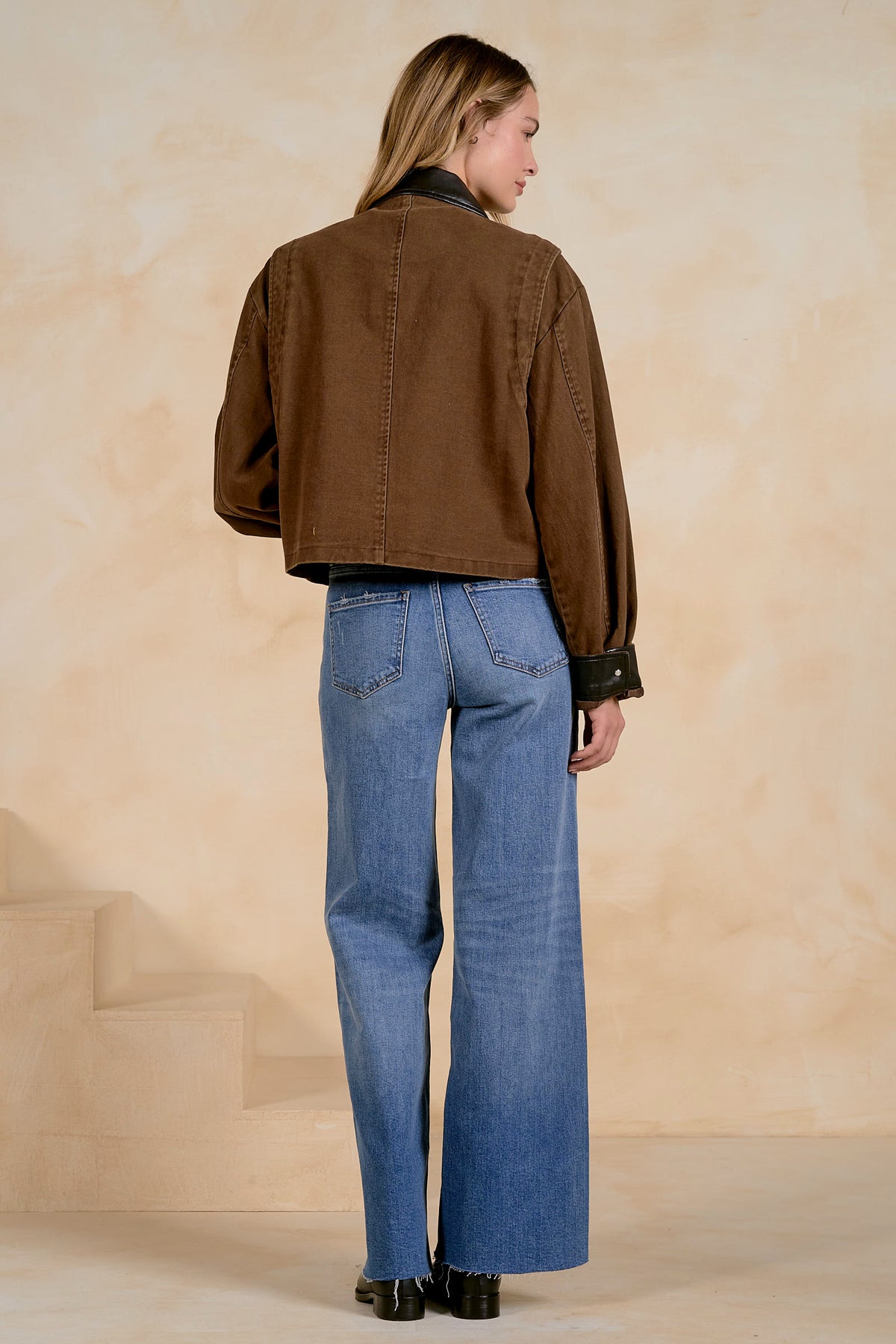 Elan Jacket with Leather Trim - Cocoa
