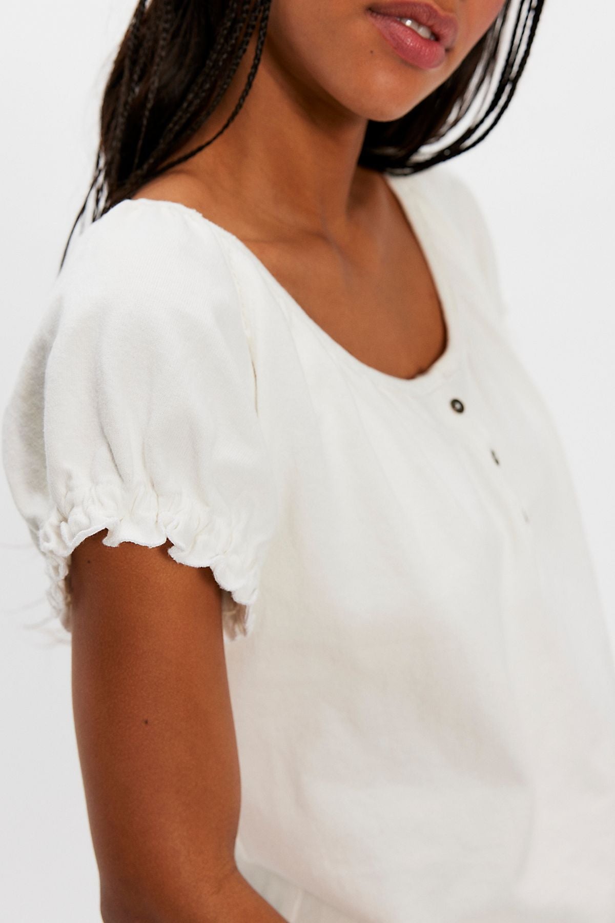 Free People Issa Tee in Clean Ivory - side view