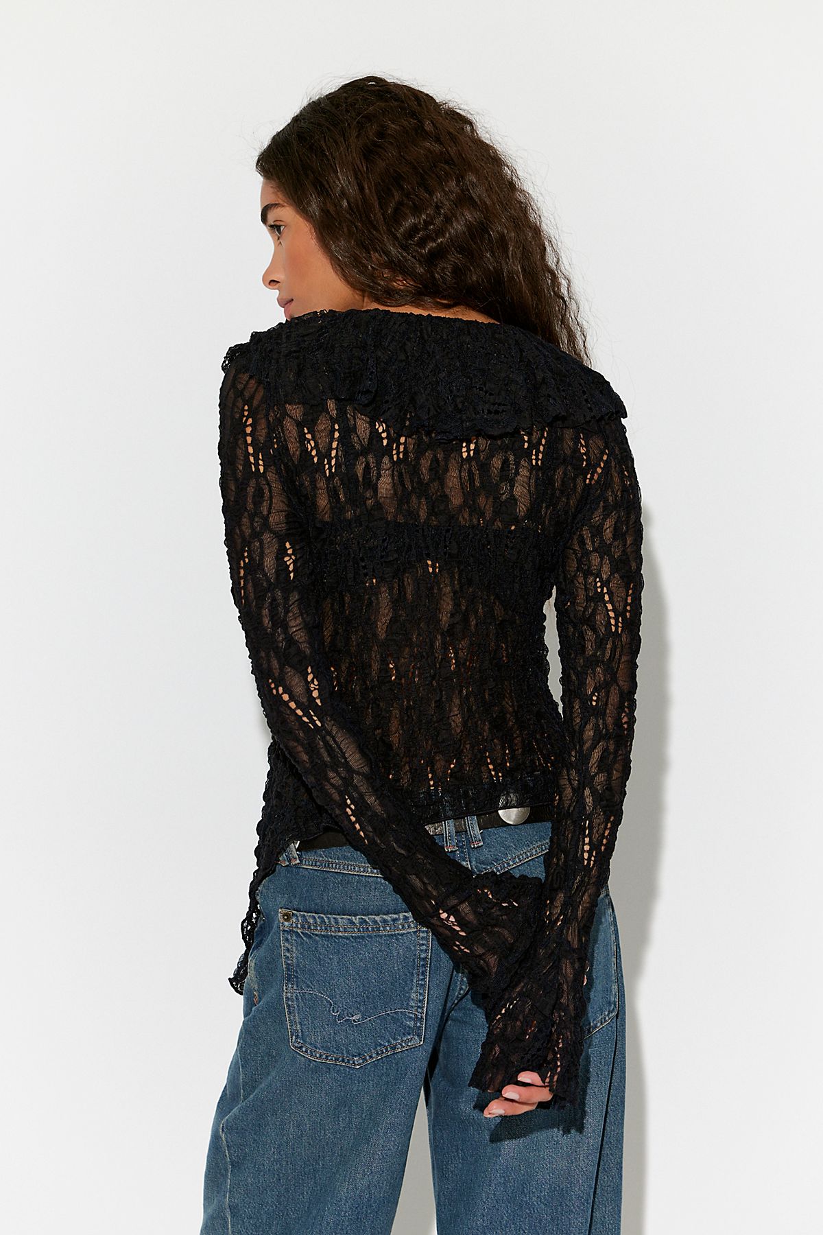 Free People Laney Cardi in Black - back view