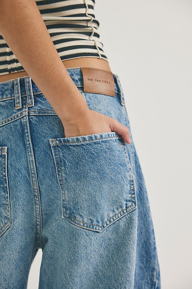Free People Good Luck Barrel Jean in Light Beam - back view